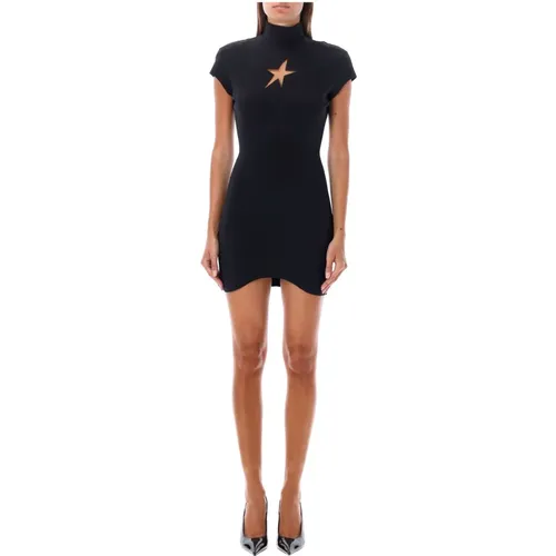 Schwarzes Sternen-Minikleid Aw24 , Damen, Größe: M - Mugler - Modalova