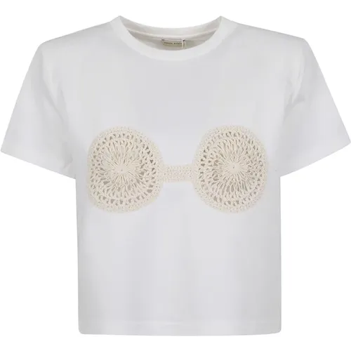 Daisy Crochet T-Shirt , female, Sizes: S, M - Magda Butrym - Modalova