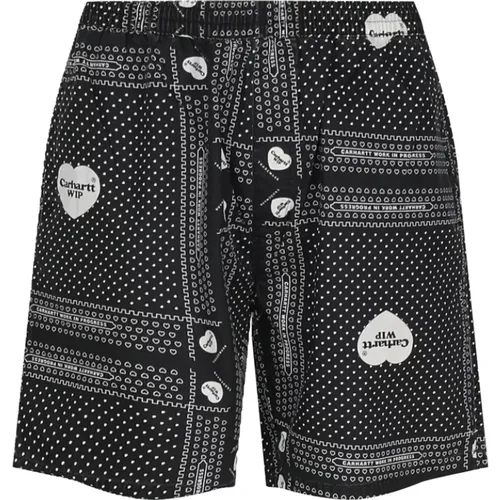 Shorts mit Bandana-Print und Logo , Herren, Größe: XL - Carhartt WIP - Modalova