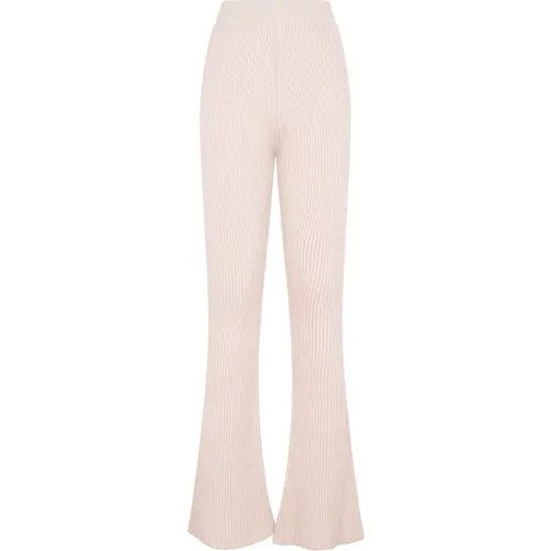 Nude Flare Knit Rib Wool Trousers , female, Sizes: S, XS, 2XS - PESERICO - Modalova