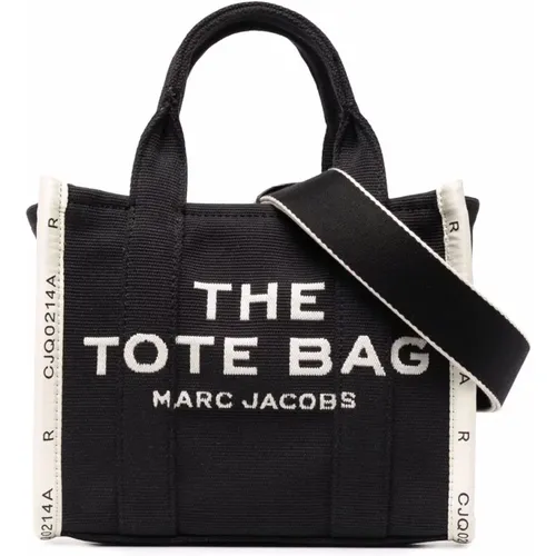Schwarze Canvas Mini Jacquard Tote Tasche , Damen, Größe: ONE Size - Marc Jacobs - Modalova