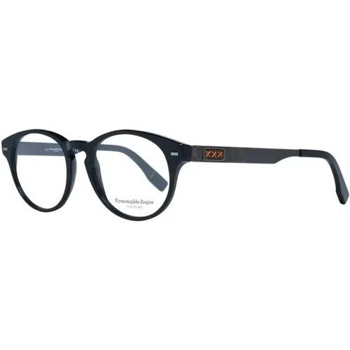 Schwarze Runde Optische Brillen , Herren, Größe: ONE Size - Ermenegildo Zegna - Modalova