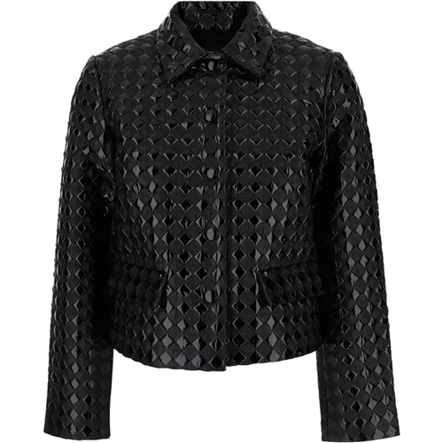 Leopardi Schwarze Jacke , Damen, Größe: M - pinko - Modalova