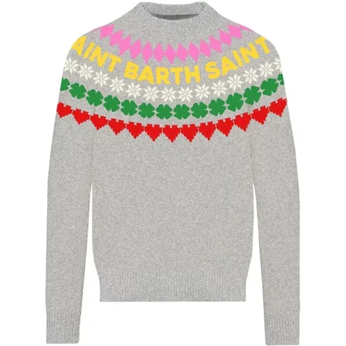 Fair Isle Jacquard Pullover Herz Klee - MC2 Saint Barth - Modalova