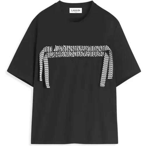 Schwarzes T-Shirt mit Curb-Spitze , Herren, Größe: 2XL - Lanvin - Modalova