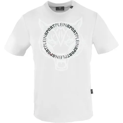 Baumwoll-T-Shirt mit Frontdruck , Herren, Größe: XL - Plein Sport - Modalova