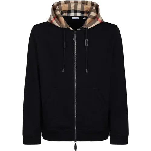 Check Pattern Hoodie Coat , male, Sizes: M - Burberry - Modalova