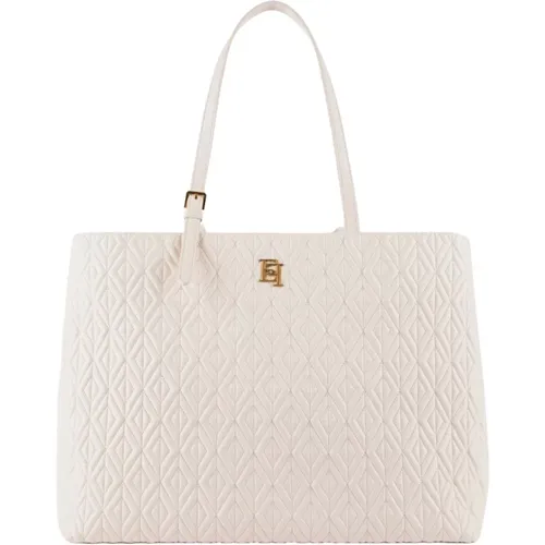 Elegant Quilted Shopper Bag for Women , female, Sizes: ONE SIZE - Elisabetta Franchi - Modalova