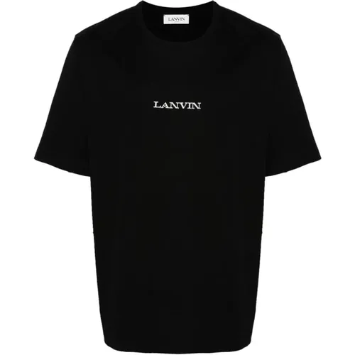 Cotton Jersey Embroidered Logo T-shirt , male, Sizes: 2XL, S, XL, L - Lanvin - Modalova