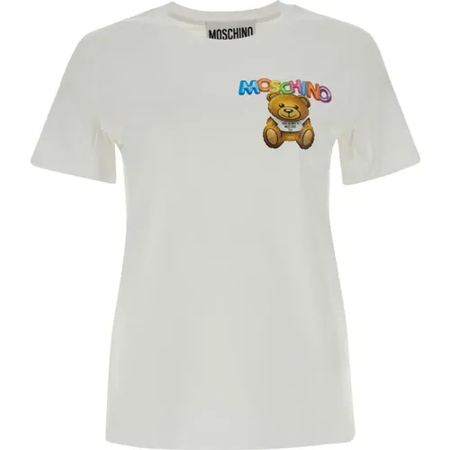 Lässiges Baumwoll T-Shirt , Damen, Größe: S - Moschino - Modalova