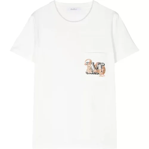 Logo Crew Neck T-shirt , female, Sizes: M, S - Max Mara - Modalova