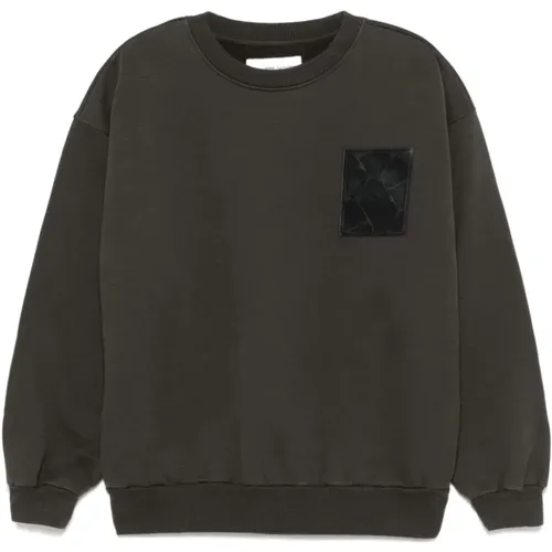 Grauer Baumwoll-Sweatshirt mit Frontpatch - Philippe Model - Modalova