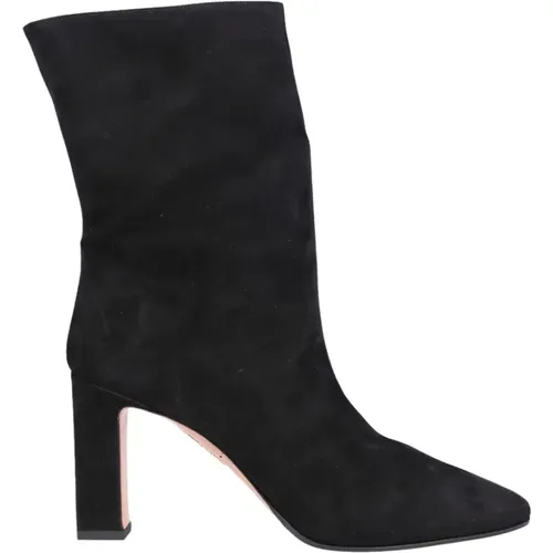 Classic ankle boots Manzoni 85 suede leather , female, Sizes: 3 UK - Aquazzura - Modalova