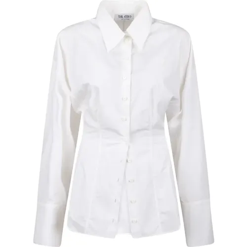 Poplin Shirt with Embroidered Logo , female, Sizes: S, XS, 2XS - The Attico - Modalova