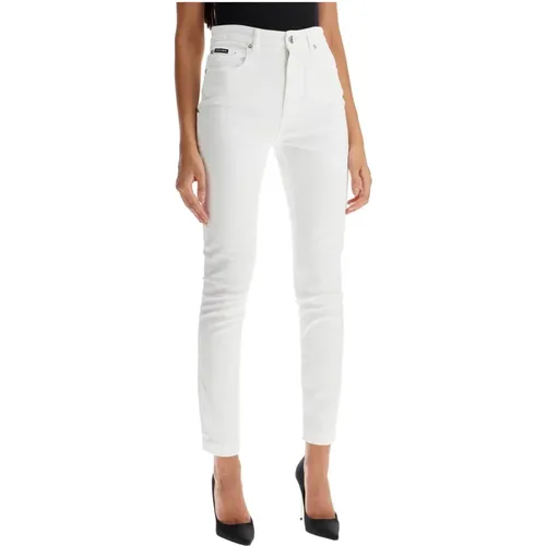 High Waist Skinny Stretch Denim Jeans , Damen, Größe: M - Dolce & Gabbana - Modalova