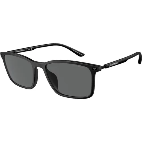 Frame Dark Grey Lens Sunglasses , male, Sizes: 56 MM - Emporio Armani - Modalova