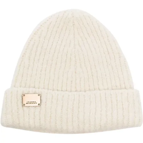 Alpaca Wool Logo Beanie Hat - Isabel marant - Modalova