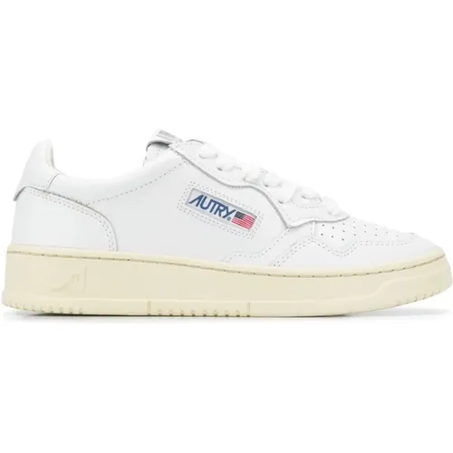 Weiße Leder Low Top Sneakers , Damen, Größe: 38 EU - Autry - Modalova