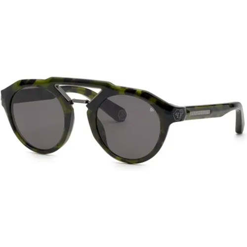 Grüne Sonnenbrille für Männer , Herren, Größe: 53 MM - Philipp Plein - Modalova