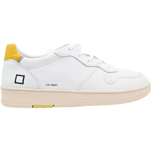 Weiß-Gelbe Court Sneakers für Männer - D.A.T.E. - Modalova