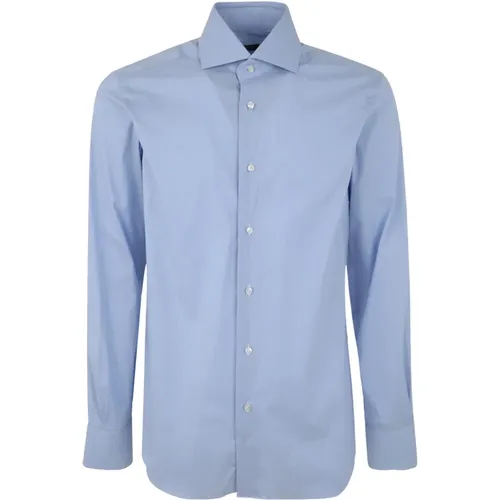 Cotton Stretch Fill Fill Shirt , male, Sizes: M, S, 4XL - Barba Napoli - Modalova