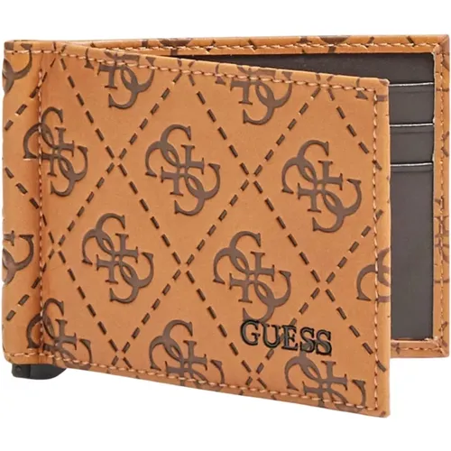 Stylish Leather Card Case Wallet , male, Sizes: ONE SIZE - Guess - Modalova