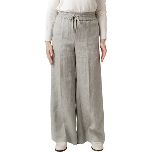 High Waist Linen Pants , female, Sizes: M, S - PESERICO - Modalova