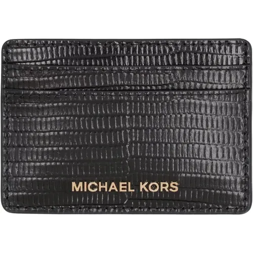 Croco-Print Leather Card Holder , female, Sizes: ONE SIZE - Michael Kors - Modalova