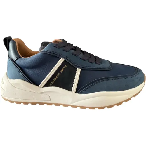 Blaue Dover Stylische Sneakers , Herren, Größe: 44 EU - Alexander Smith - Modalova