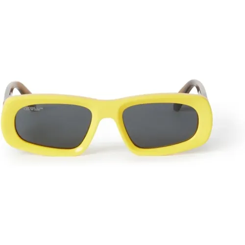 Gelbe Orange Sonnenbrille - Ultimativer Stil und Komfort - Off White - Modalova