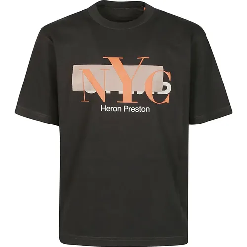Schwarzes Orange NYC Zensiertes T-Shirt,Zensierte T-Shirt,T-Shirts - Heron Preston - Modalova