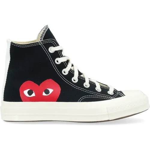 Canvas High Top Sneakers mit rotem Herz - Comme des Garçons Play - Modalova