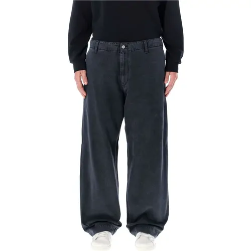 Blue Wide Leg Trousers , male, Sizes: S, M, L - Emporio Armani - Modalova