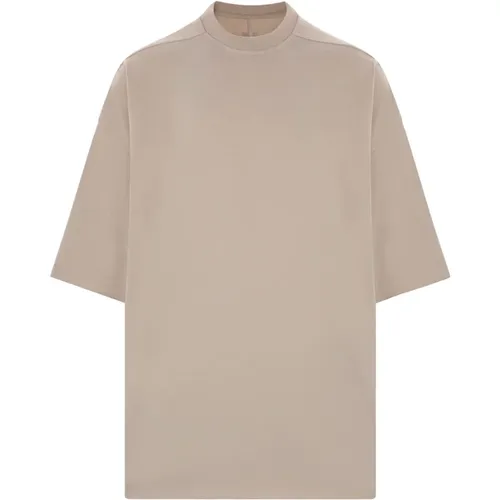 Beiger Baumwoll-Oversize-T-Shirt , Herren, Größe: ONE Size - Rick Owens - Modalova