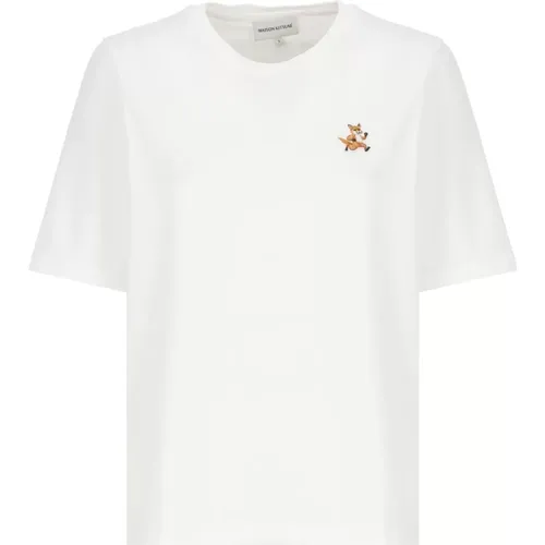 Weiße Speedy Fox T-Shirt für Frauen - Maison Kitsuné - Modalova