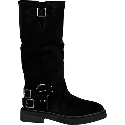 Leather ankle boots with round toe , female, Sizes: 4 UK, 8 UK, 7 UK, 5 UK, 3 UK, 2 UK, 6 UK - Alma en Pena - Modalova