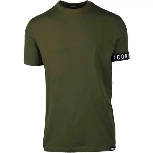 Men Military T-Shirt , male, Sizes: L, 2XL - Dsquared2 - Modalova