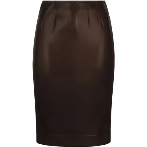 Satin Stretch Pencil Skirt , female, Sizes: L, S, M - Dolce & Gabbana - Modalova