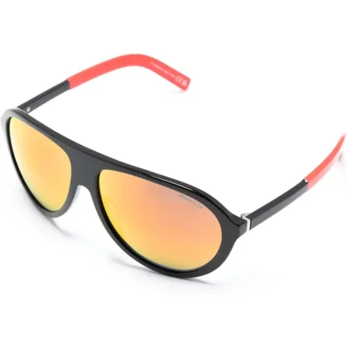 Schwarze Sonnenbrille mit Zubehör - Moncler - Modalova