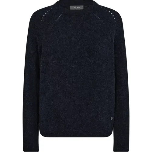 Soft Knit Sweater Thora Navy , female, Sizes: XS, L, XL, M, S - MOS MOSH - Modalova