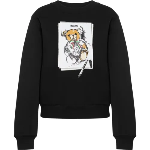 Signatur Teddy Bear Crew Neck Sweater , Damen, Größe: M - Moschino - Modalova