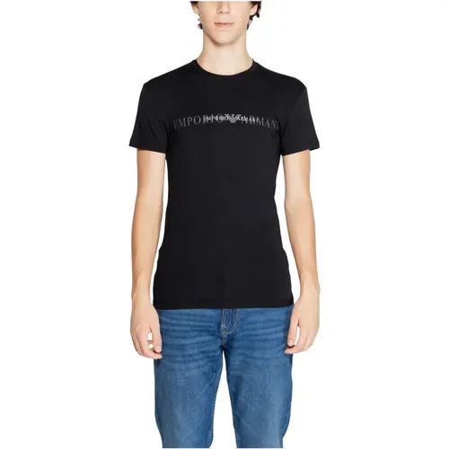 Baumwoll Crew Neck T-Shirt , Herren, Größe: M - Emporio Armani - Modalova