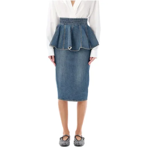 Light Denim Skirt with Belt , female, Sizes: XS - Alaïa - Modalova