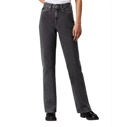 High Rise Straight Grey Jeans , female, Sizes: W25, W31, W27, W26, W28, W29, W30 - Calvin Klein Jeans - Modalova