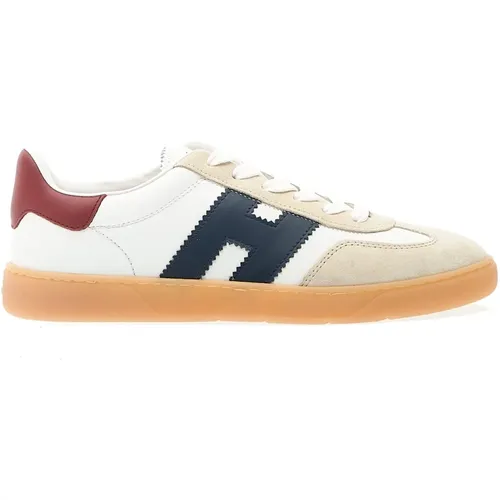 White Leather Sneakers , male, Sizes: 8 1/2 UK, 7 1/2 UK - Hogan - Modalova