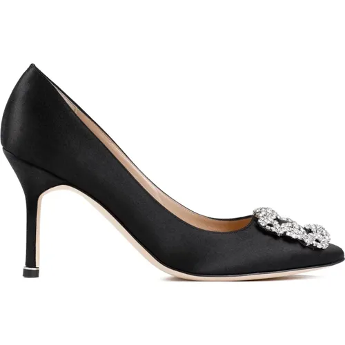 Crystal Buckle Pumps , female, Sizes: 7 UK, 8 UK, 5 UK - Manolo Blahnik - Modalova