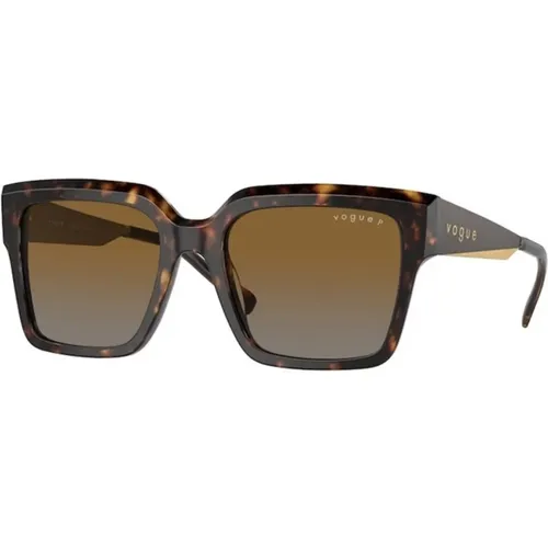 Braune Verlaufspolarisierte Sonnenbrille , Damen, Größe: 54 MM - Vogue - Modalova