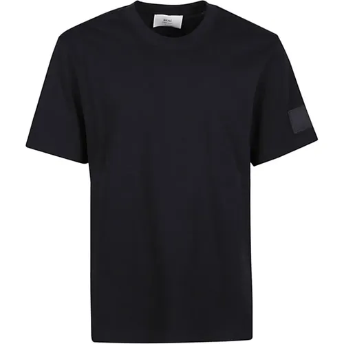 Logo Patch Cotton T-shirt , male, Sizes: M - Ami Paris - Modalova