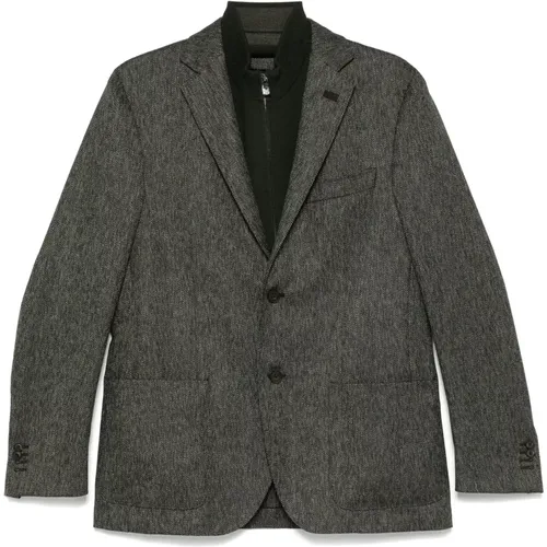 Cotton/Wool Jacket with Zip Closure , male, Sizes: 4XL, XL, 5XL, L - Corneliani - Modalova