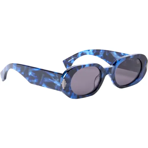 Blau Havana/Grau Katze Sonnenbrille Ceri002 Nire , unisex, Größe: 51 MM - Marcelo Burlon - Modalova
